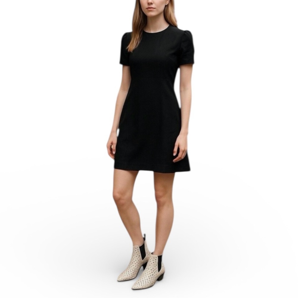 ANOTHER LOVE Demi Suede Dress Black Sweater Minidress Short Sleeve